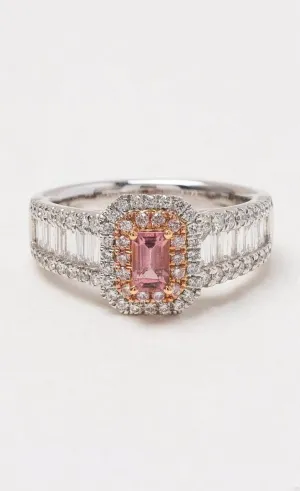 18K RG & Platinum Tourmaline & Australian Pink Diamond Dress Ring