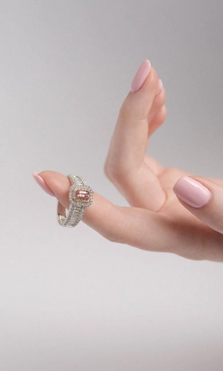 18K RG & Platinum Tourmaline & Australian Pink Diamond Dress Ring