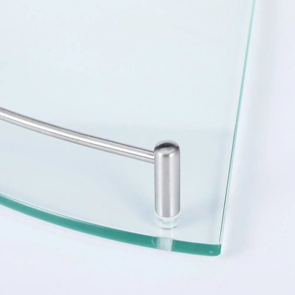 2-Tier Tempered Glass Corner Shelf Bathroom Wall Mounted