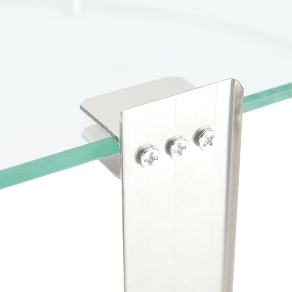 2-Tier Tempered Glass Corner Shelf Bathroom Wall Mounted
