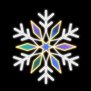 3' Pure White and Blue Hue LED Snowflake