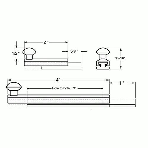 4 Inch Solid Brass Surface Bolt (Antique Brass Finish)