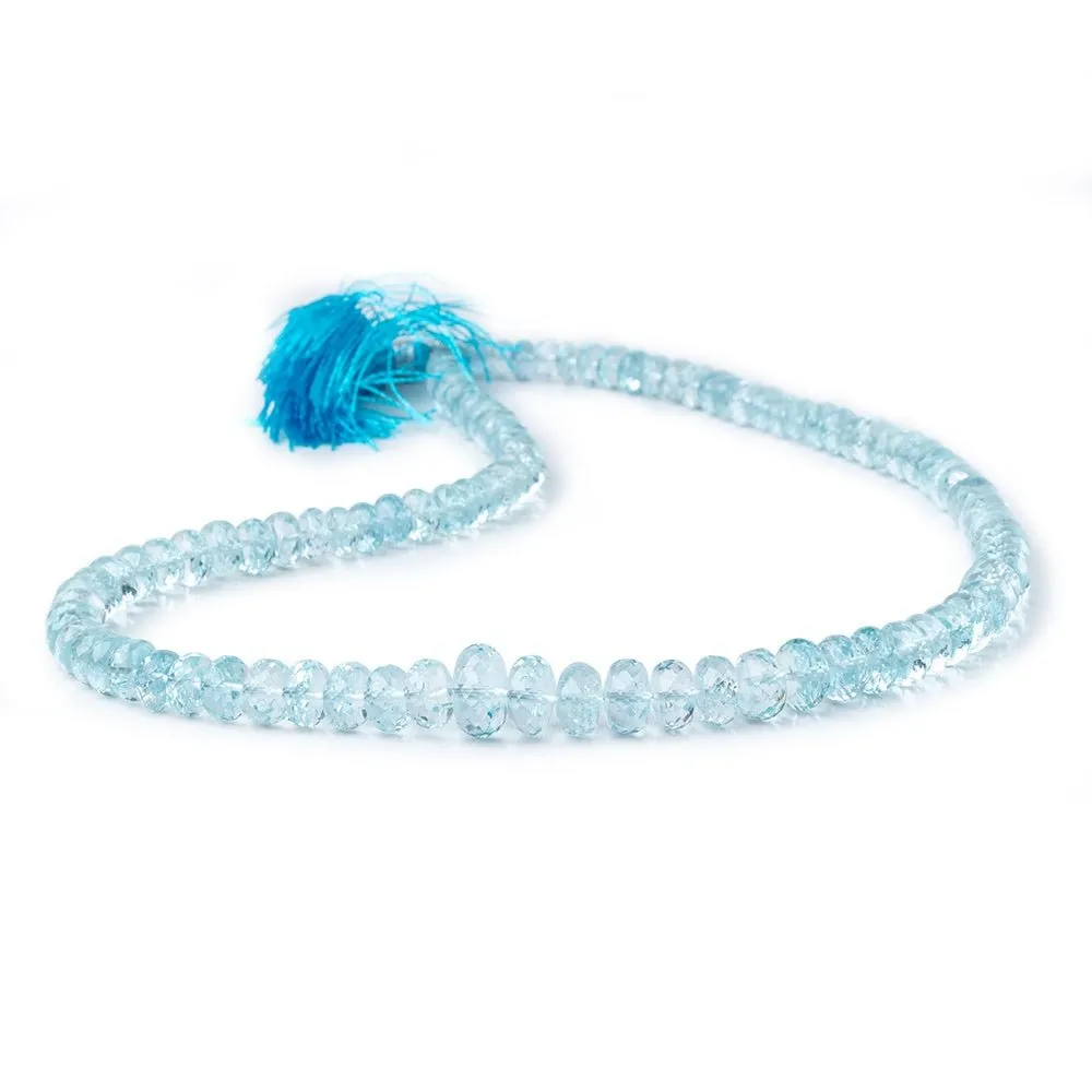 5-10mm Sky Blue Topaz Faceted Rondelle Beads 16 inch 100 pieces AAA