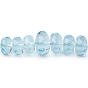 5-10mm Sky Blue Topaz Faceted Rondelle Beads 16 inch 100 pieces AAA