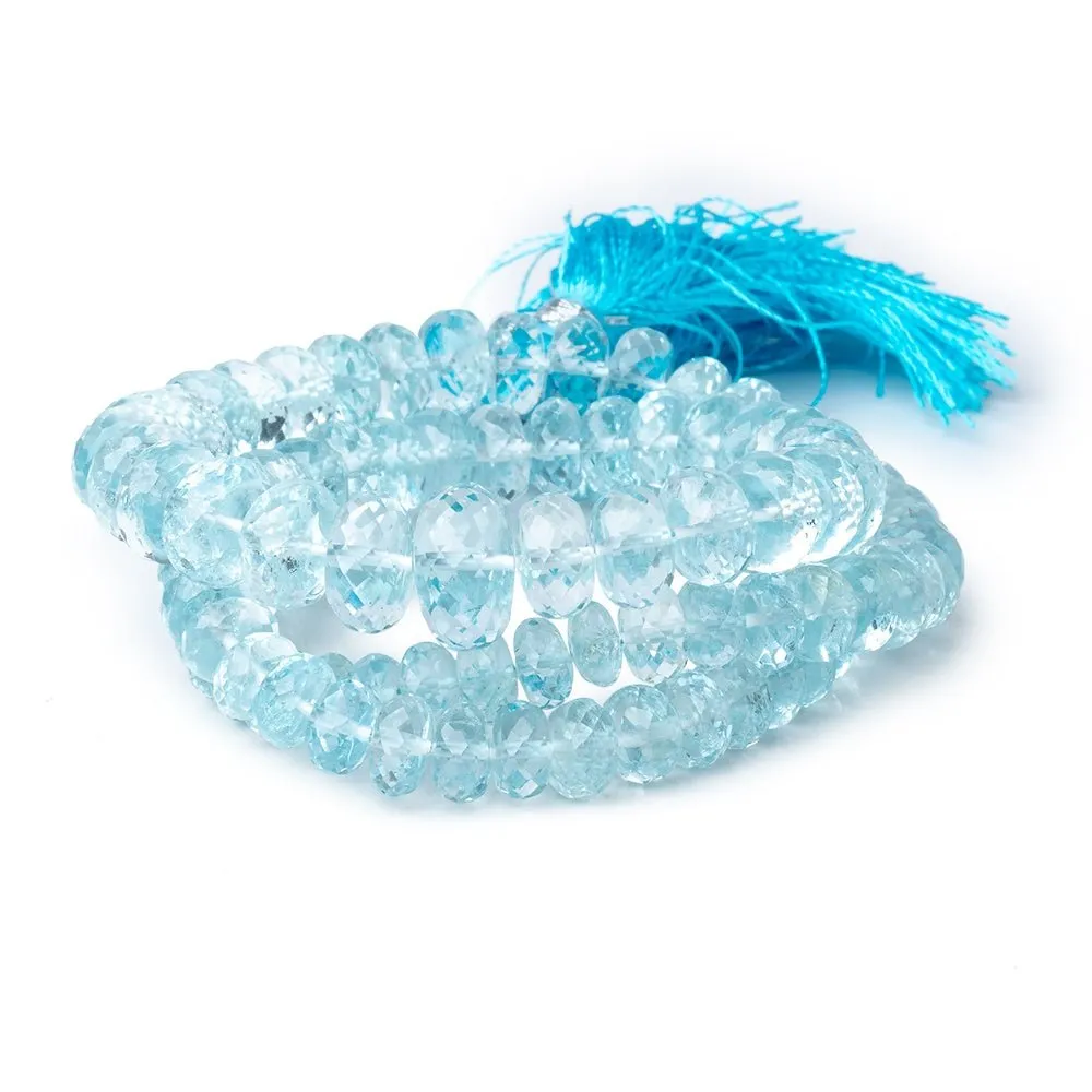 5-10mm Sky Blue Topaz Faceted Rondelle Beads 16 inch 100 pieces AAA