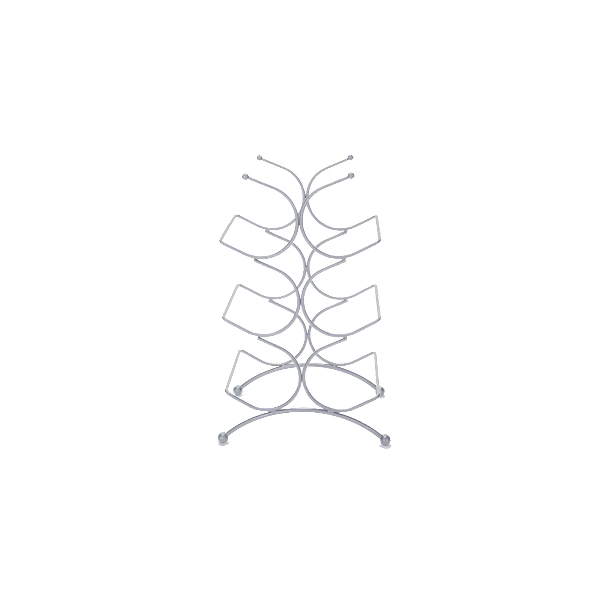 6-Bottle Stainless Steel Upright Wine Rack with Chrome Finish