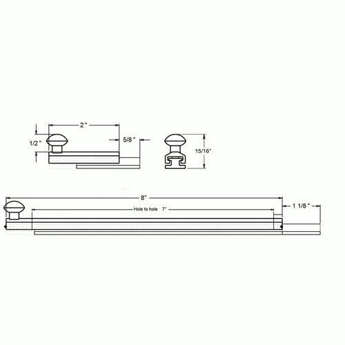 8 Inch Solid Brass Surface Bolt (Flat Black Finish)