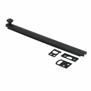 8 Inch Solid Brass Surface Bolt (Flat Black Finish)