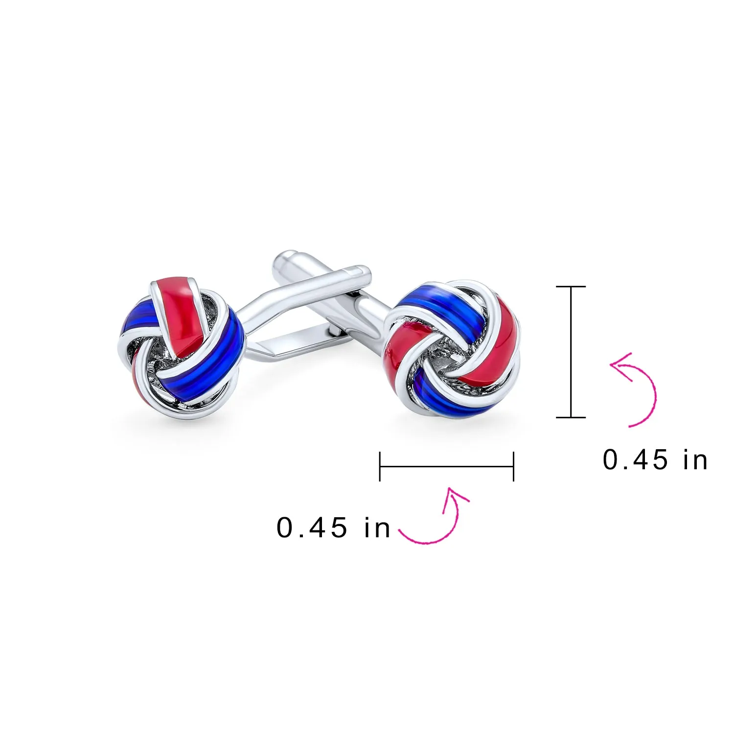 American Patriotic Red White Blue Knot Shirt Cufflink for Men Executive Gift
