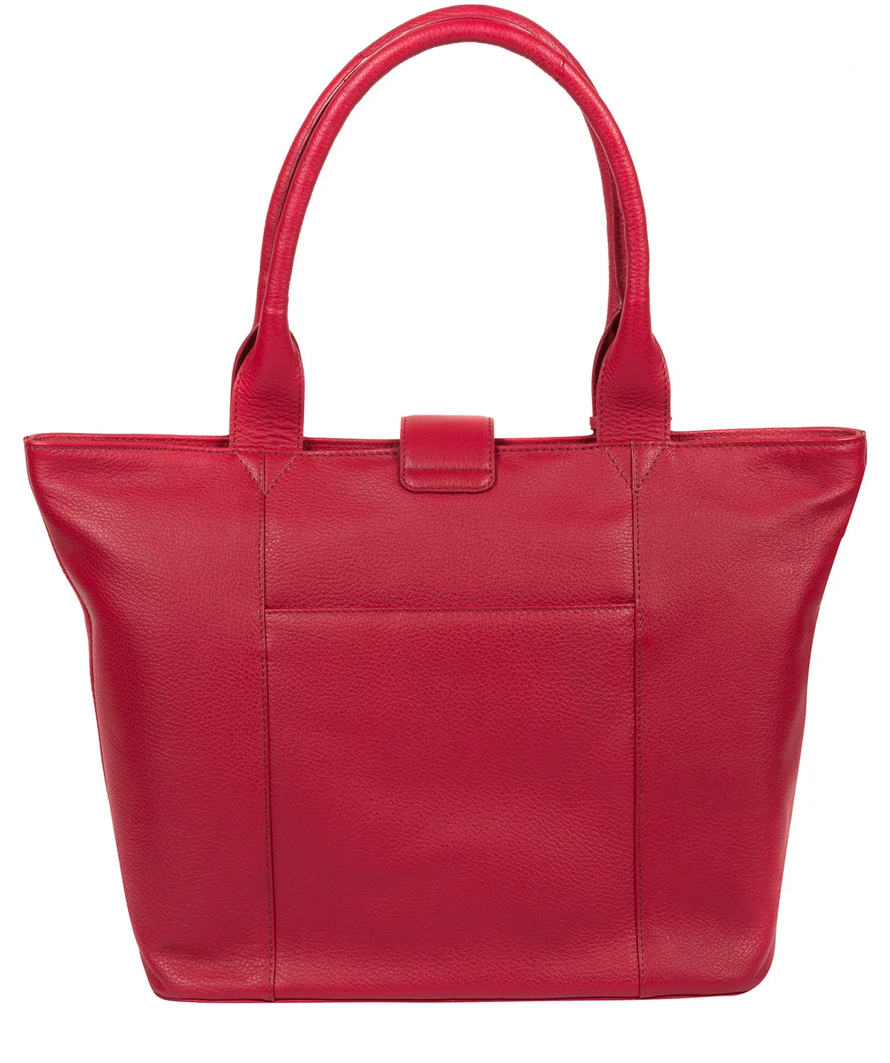 'Annabelle' Berry Red Leather Tote Bag