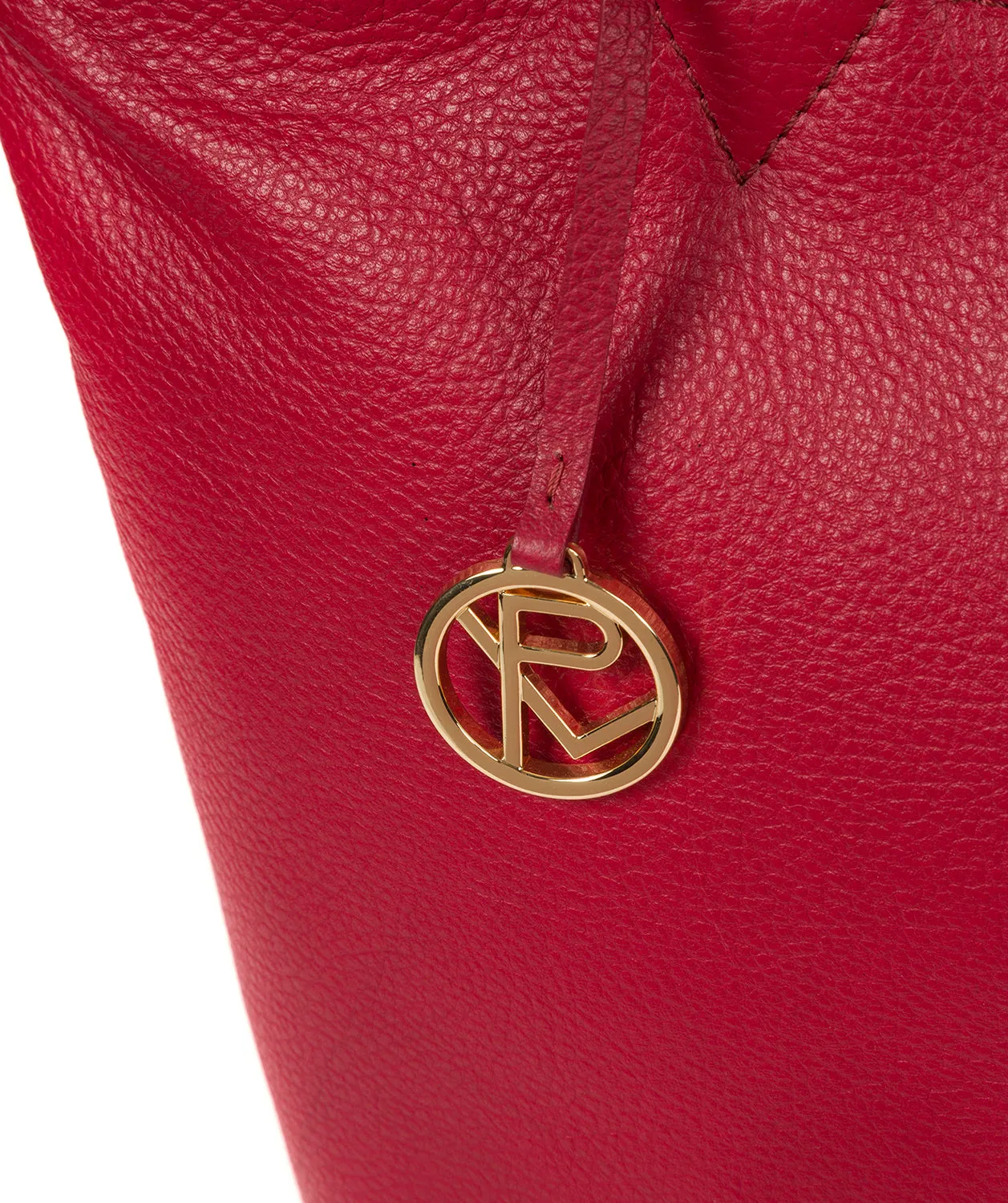 'Annabelle' Berry Red Leather Tote Bag