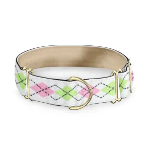Argyle Pink 1" Dog Collar