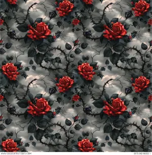 Bats and Roses 1 Printed Vinyl Sheet/Wrap