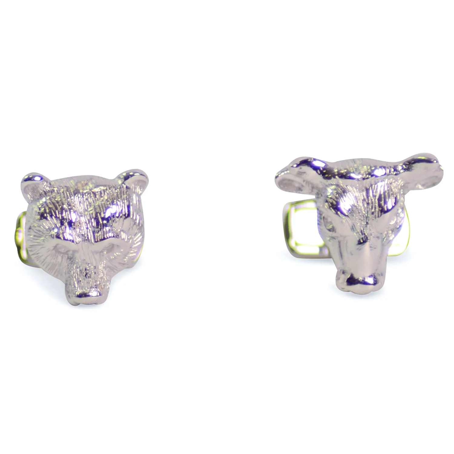 Bear and Bull Silver Cufflinks