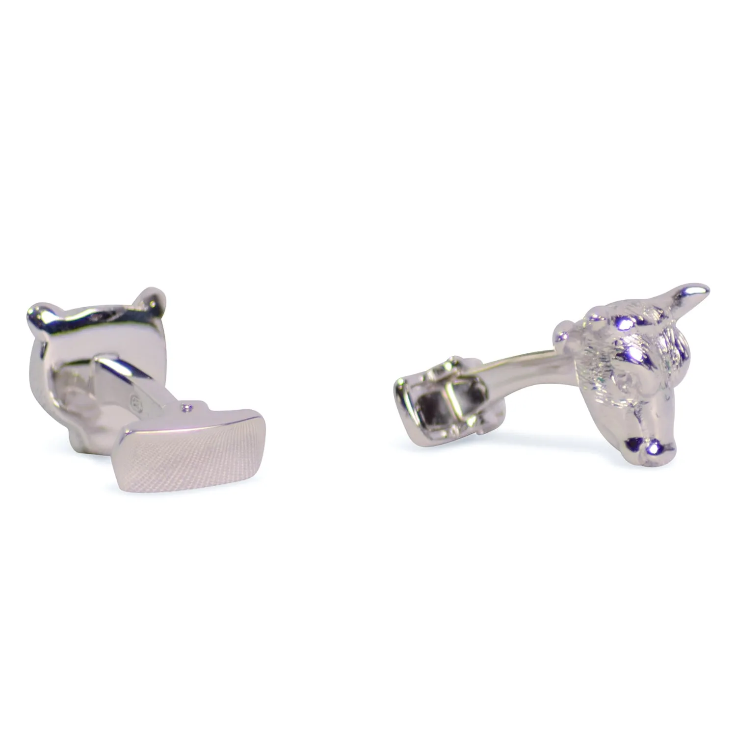 Bear and Bull Silver Cufflinks