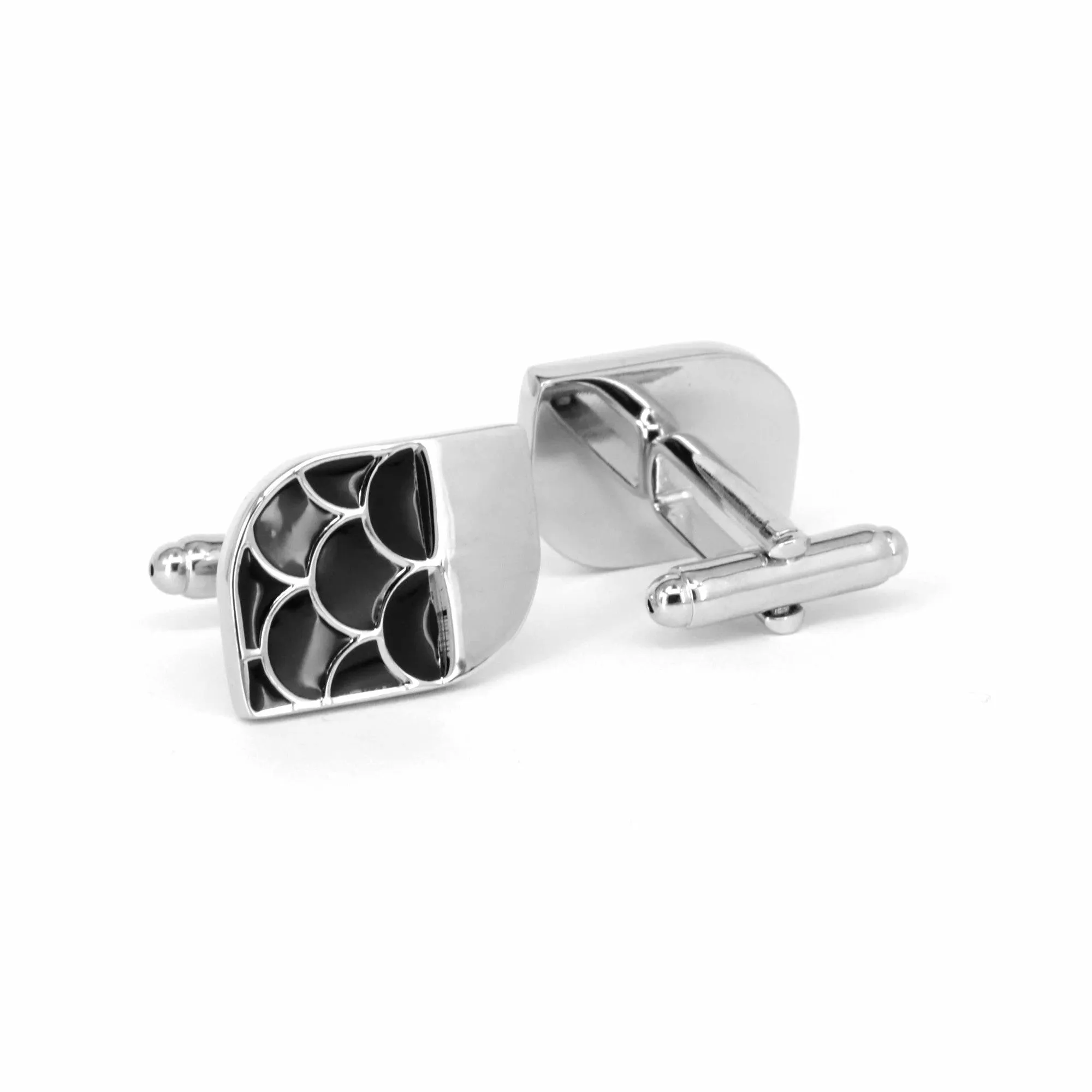 Black Fish Scale Cufflinks (Online Exclusive)