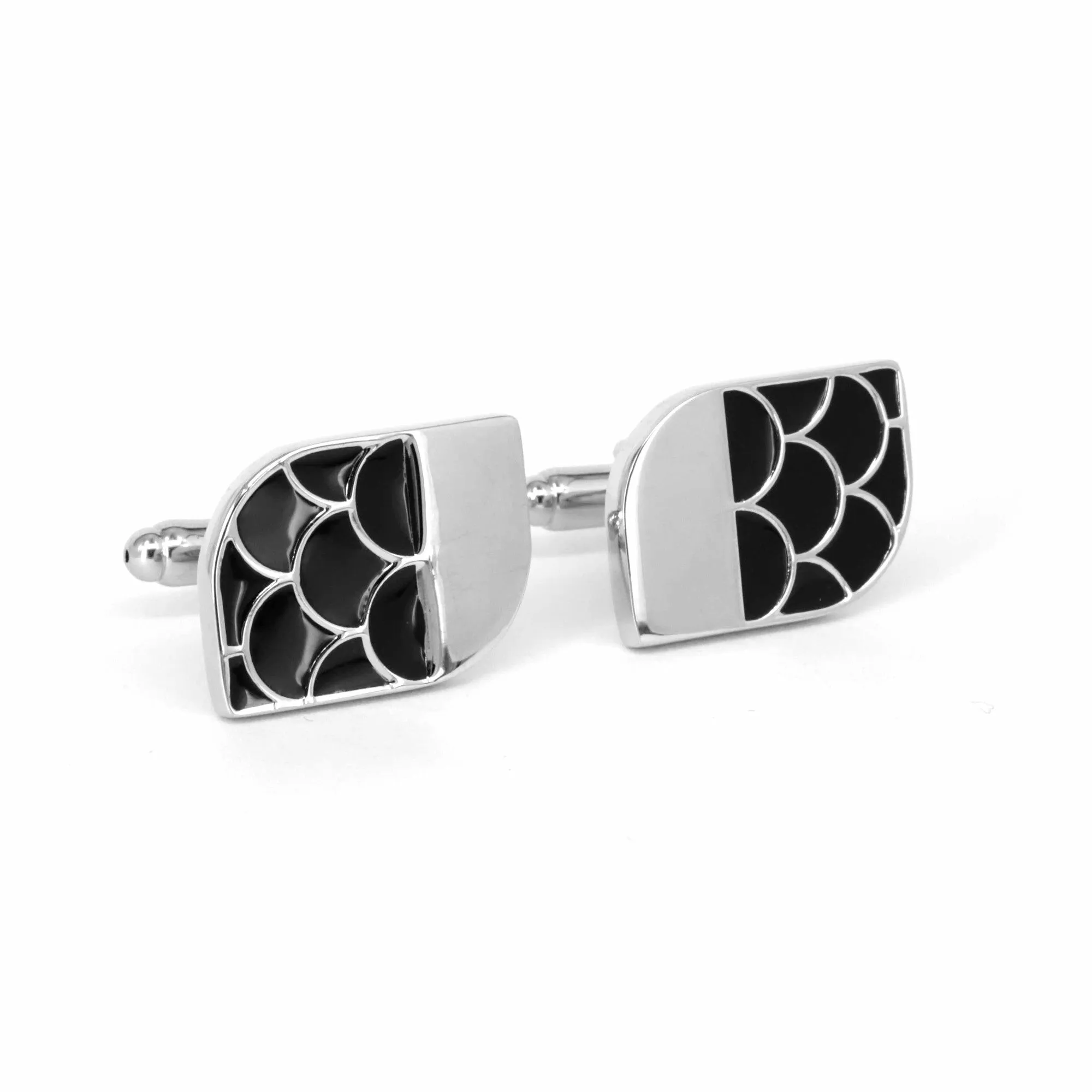 Black Fish Scale Cufflinks (Online Exclusive)