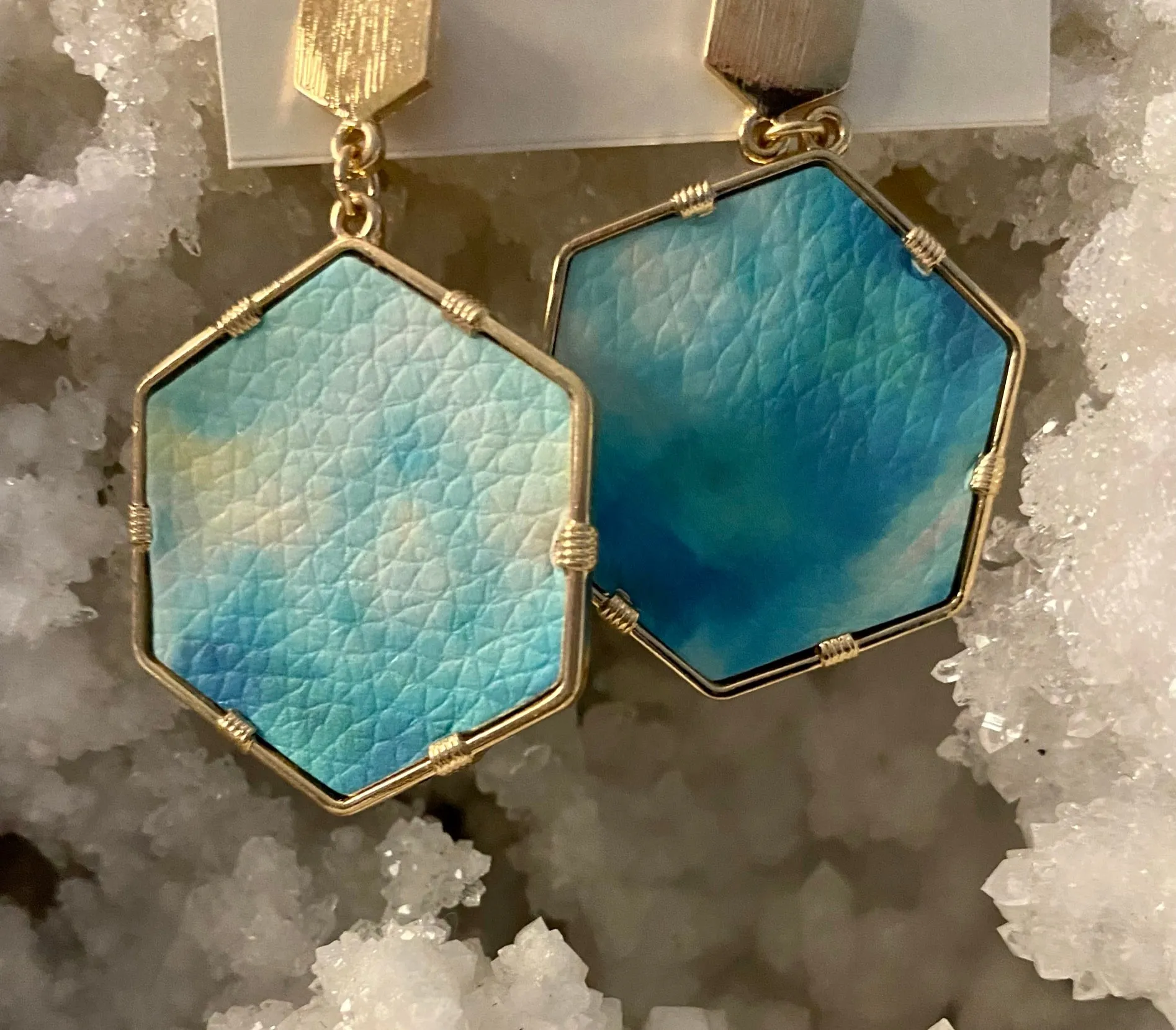 Blue Hue Watercolor Earrings