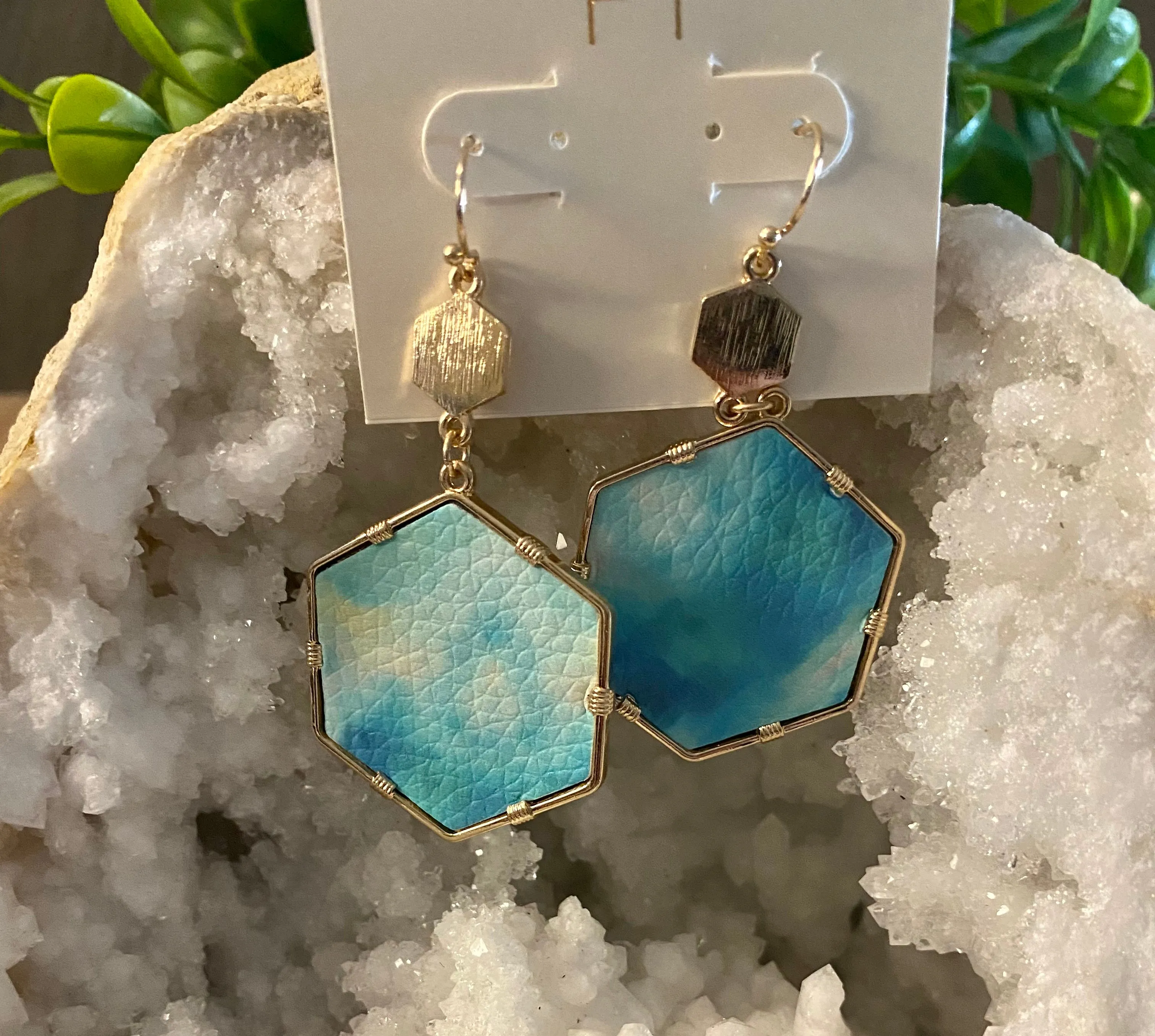 Blue Hue Watercolor Earrings