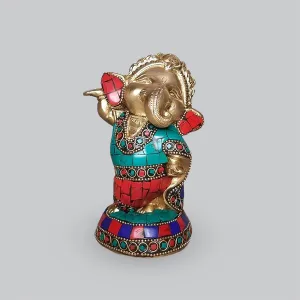 Brass Baby Dancing Ganesha 5 in