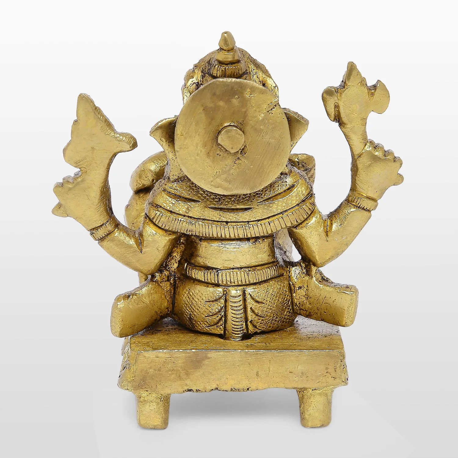 Brass Engraved Ganesha on Aasan 3 in