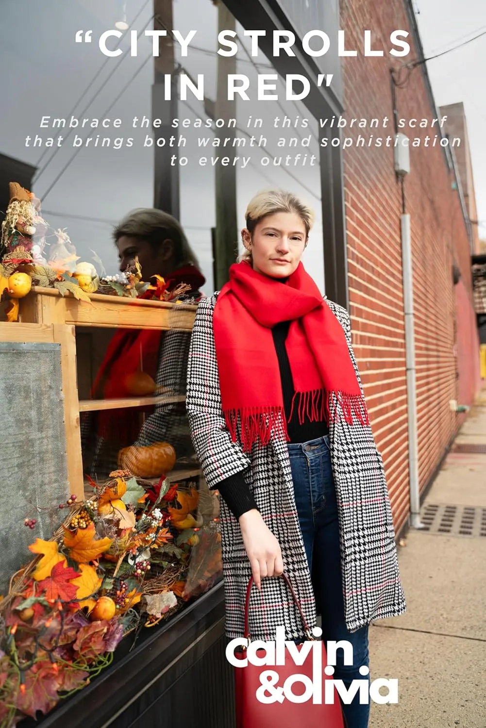 CALVIN & OLIVIA Ultra-Soft Winter Cashmere Feel Scarf Warm Long Unisex Winter Scarves Perfect Holiday Gift for Women Men