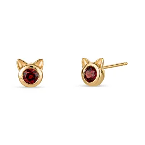 Cat Ear Earrings 14K Gemstone