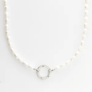 Celestial Star Set Clasp Pearl Necklace