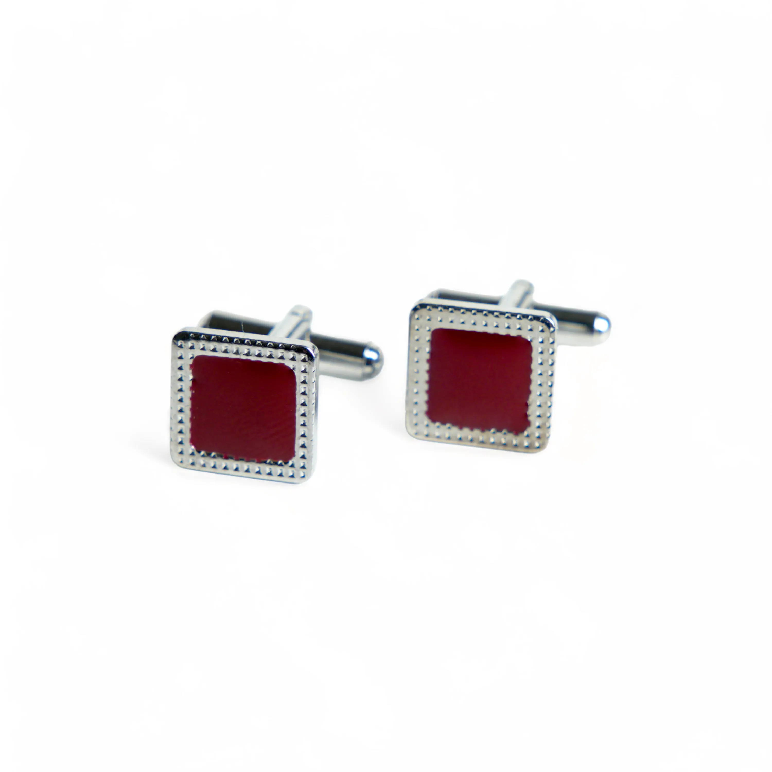 Chokore Textured Square Cufflinks (Burgundy)