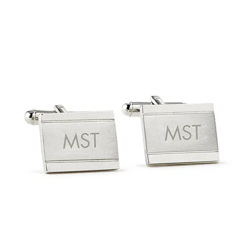 Classic Edward Cuff Links Rhodium Plated
