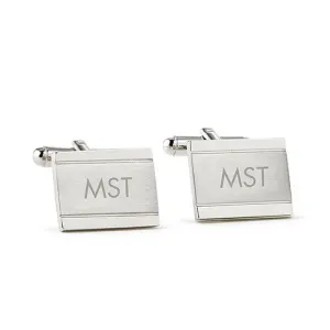 Classic Edward Cuff Links Rhodium Plated