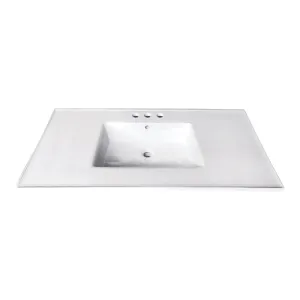 Continental LBT37227W34 37-Inch Ceramic Vanity Sink Top, White