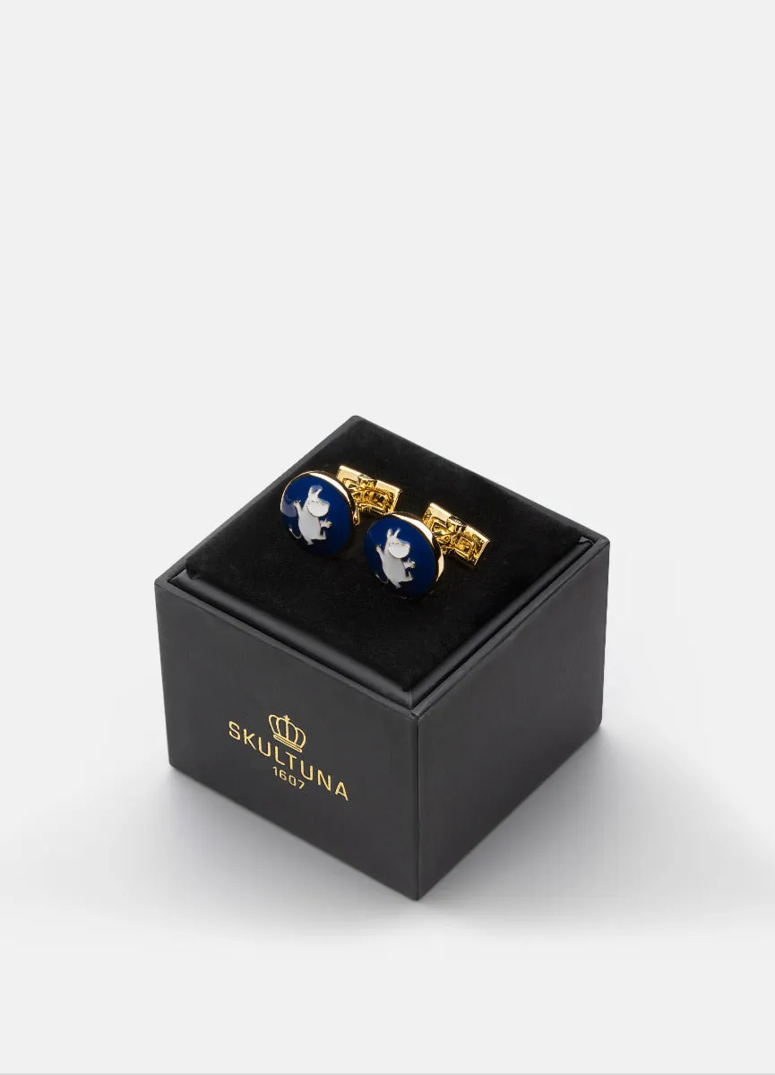 Cufflinks | Moomin  | Gold Plated | Dancing Moomintroll | Blue