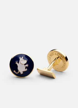 Cufflinks | Moomin  | Gold Plated | Dancing Moomintroll | Blue