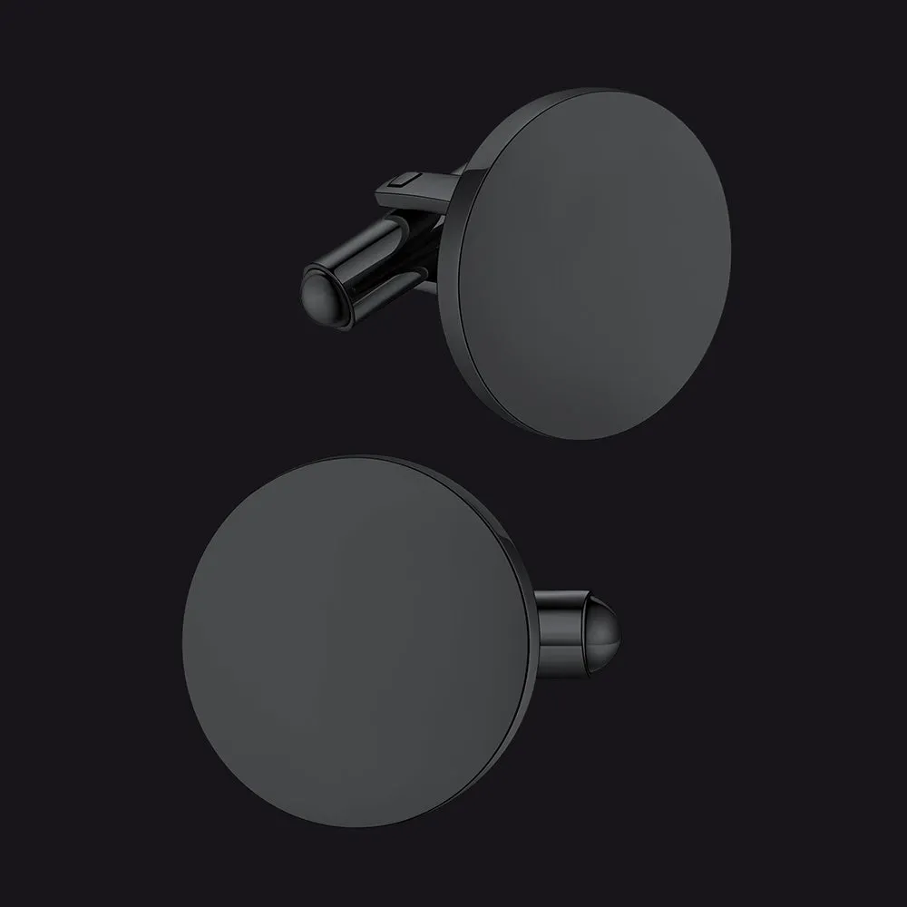 Custom Engraved Round Cufflinks for Men
