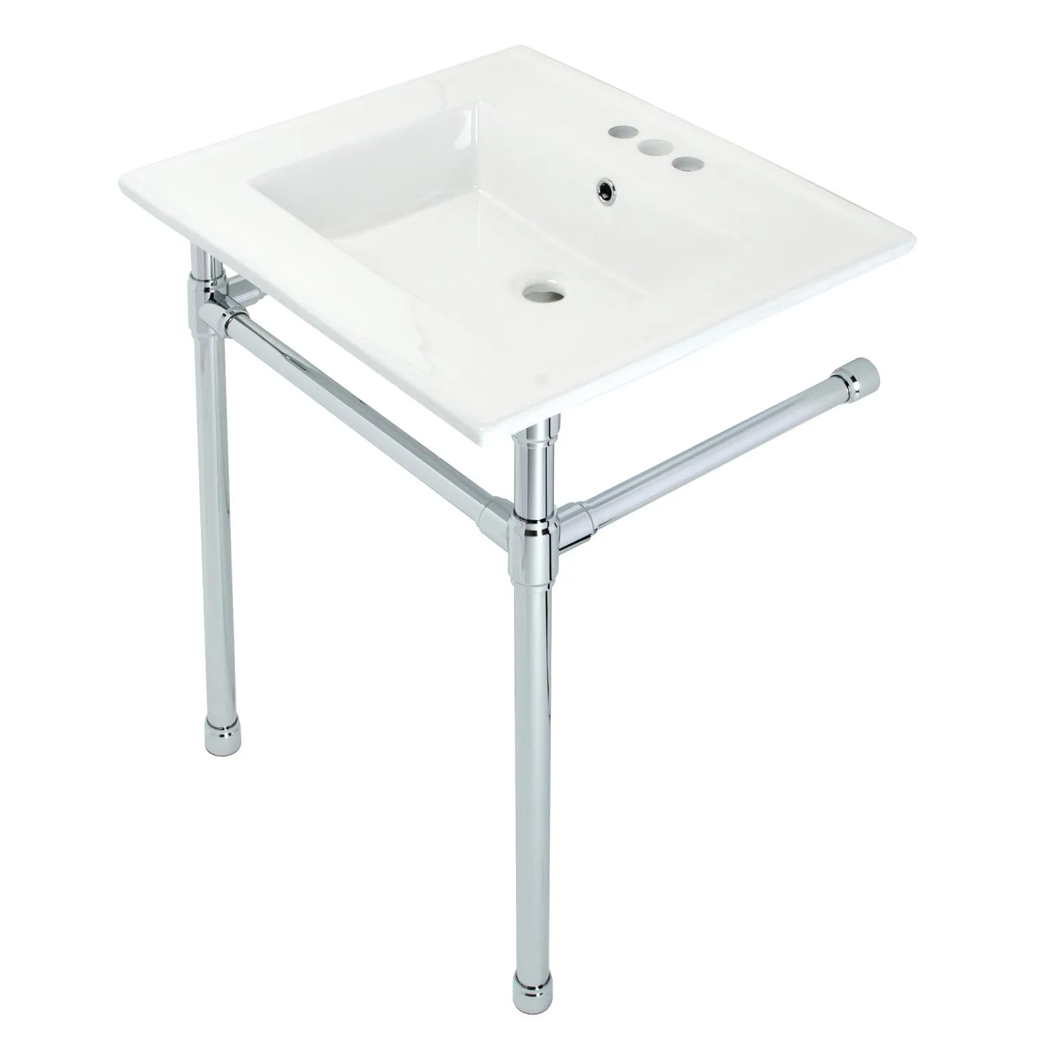 Dreyfuss KVPB25227W41 Console Sink, White/Polished Chrome