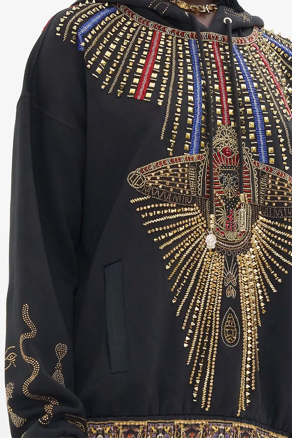 EMBROIDERED HOODIE WITH SIDE POCKETS CARTOUCHE KINGDOM