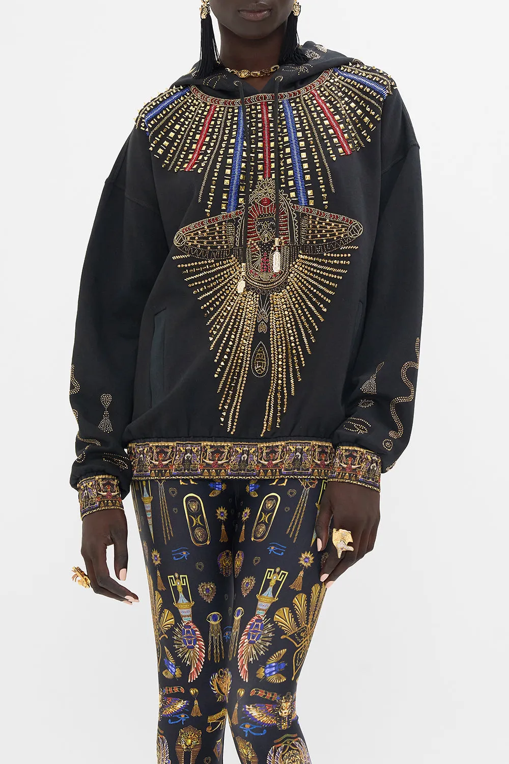 EMBROIDERED HOODIE WITH SIDE POCKETS CARTOUCHE KINGDOM