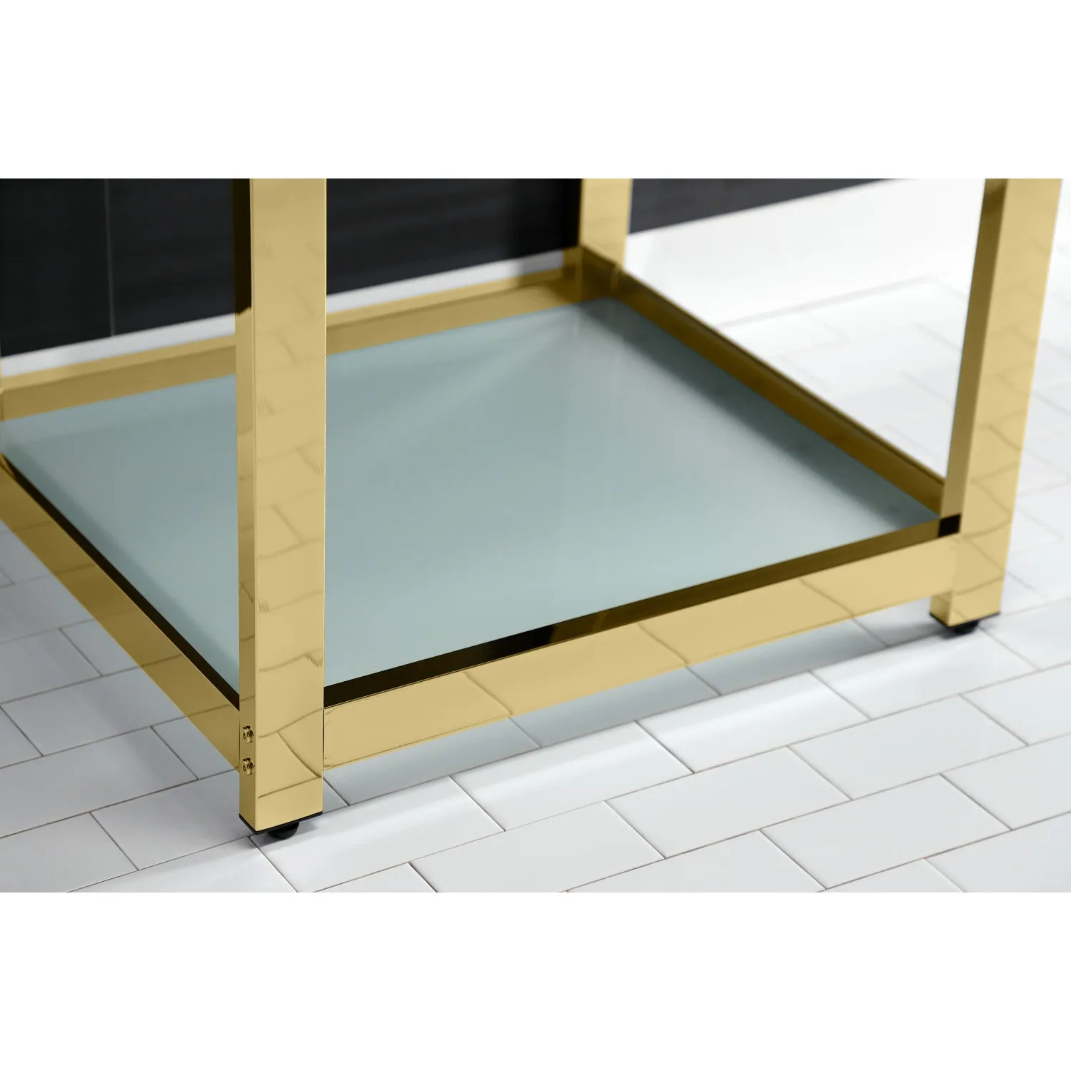 Fauceture VWP2522B2 25-Inch Ceramic Console Sink Set, White/Polished Brass