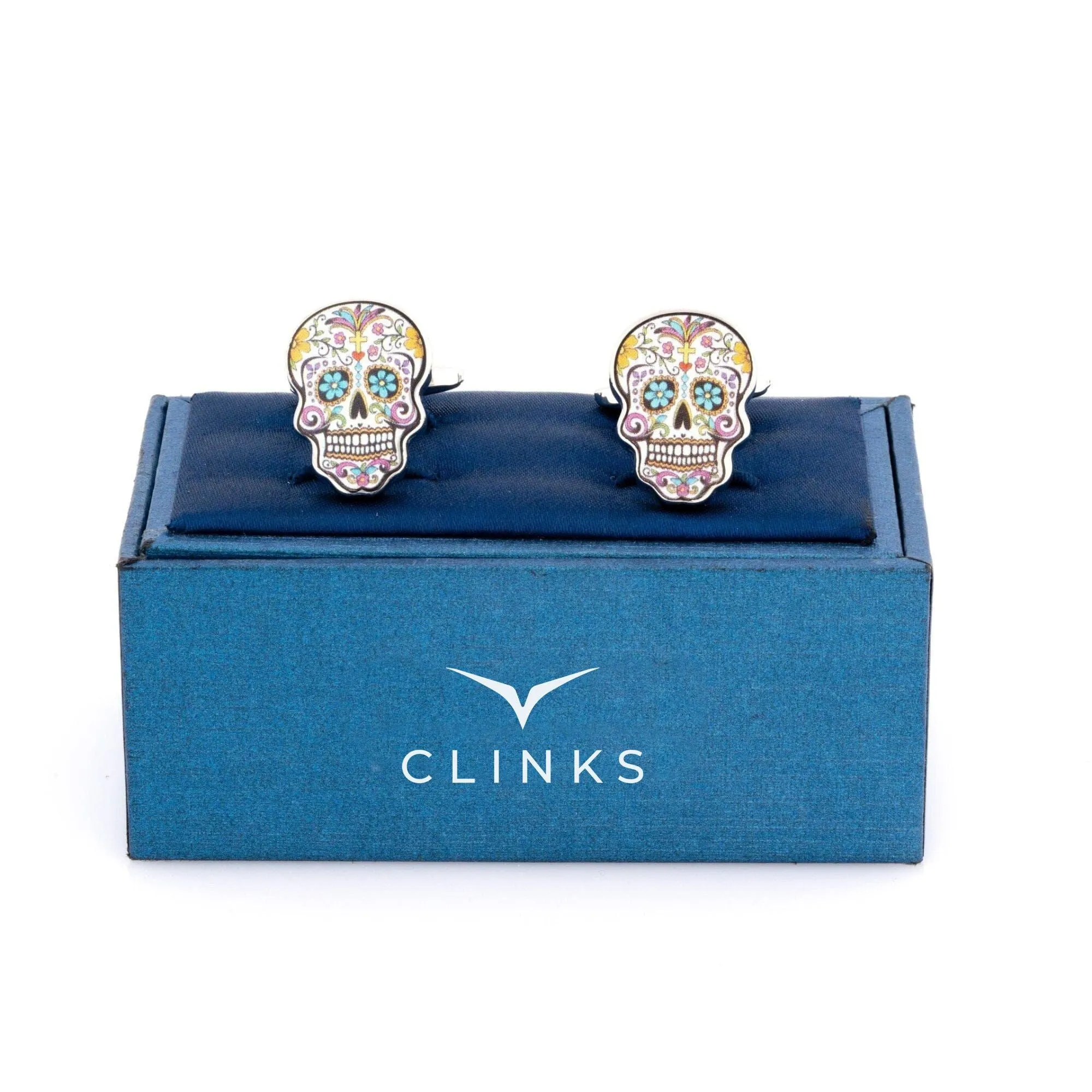 Flower Skull Calavera Cufflinks