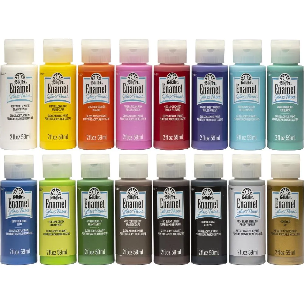 FolkArt Enamel Paint 2oz Set 16/Pkg