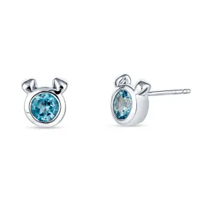 Gemstone Dog Ear Earring 14K Gold