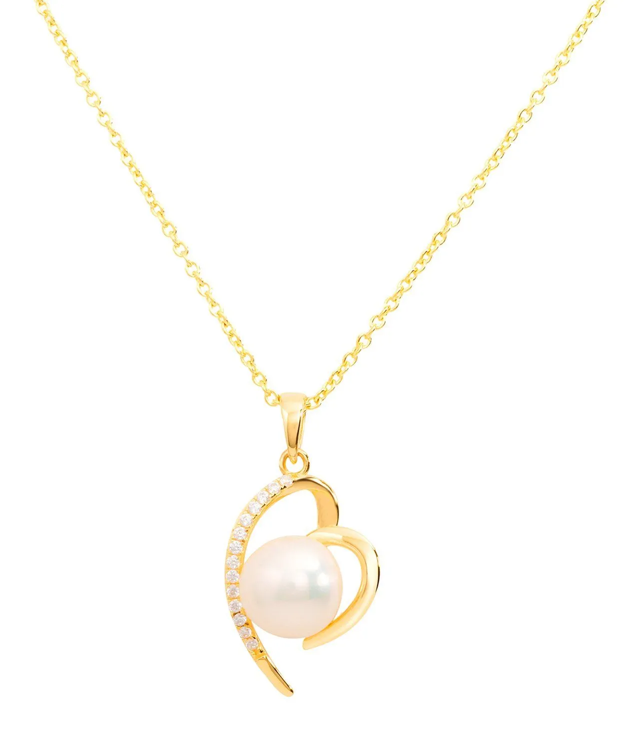 Gift Packaged 'Aurora' 18ct Gold Plated 925 Silver with Freshwater Pearl Necklace