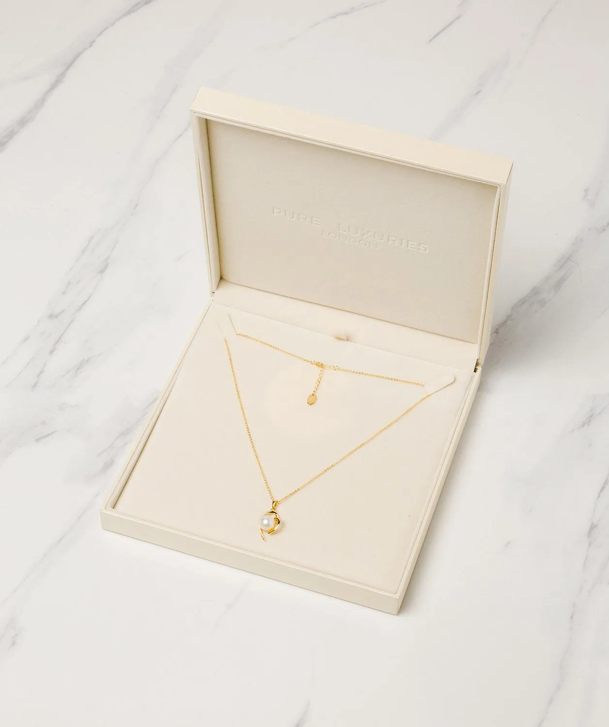 Gift Packaged 'Aurora' 18ct Gold Plated 925 Silver with Freshwater Pearl Necklace