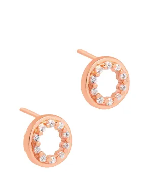 Gift Packaged 'Cezanne' 18ct Rose Gold Plated 925 Silver with Cubic Zirconia Circle Earrings