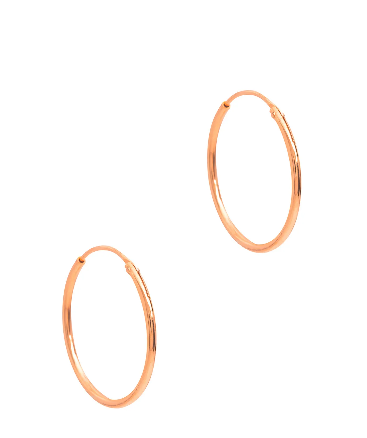 Gift Packaged 'Ciara' 18ct Rose Gold Plated Sterling Silver Hoop Earrings