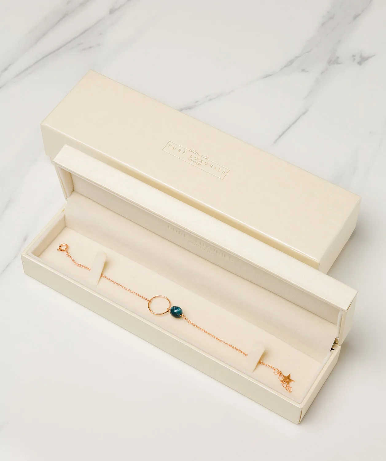 Gift Packaged 'Doris' 18ct Rose Gold Plated Sterling Silver Gemstone Bracelet