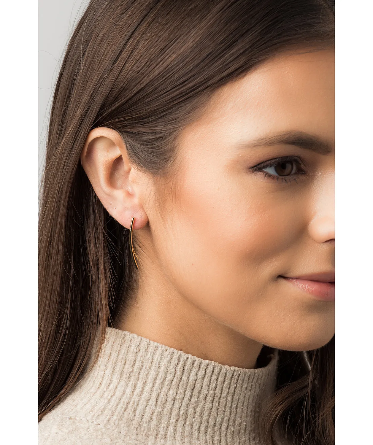 Gift Packaged 'Pelmo' 18ct Yellow Gold Plated 925 Silver Minimalistic Drop Earrings