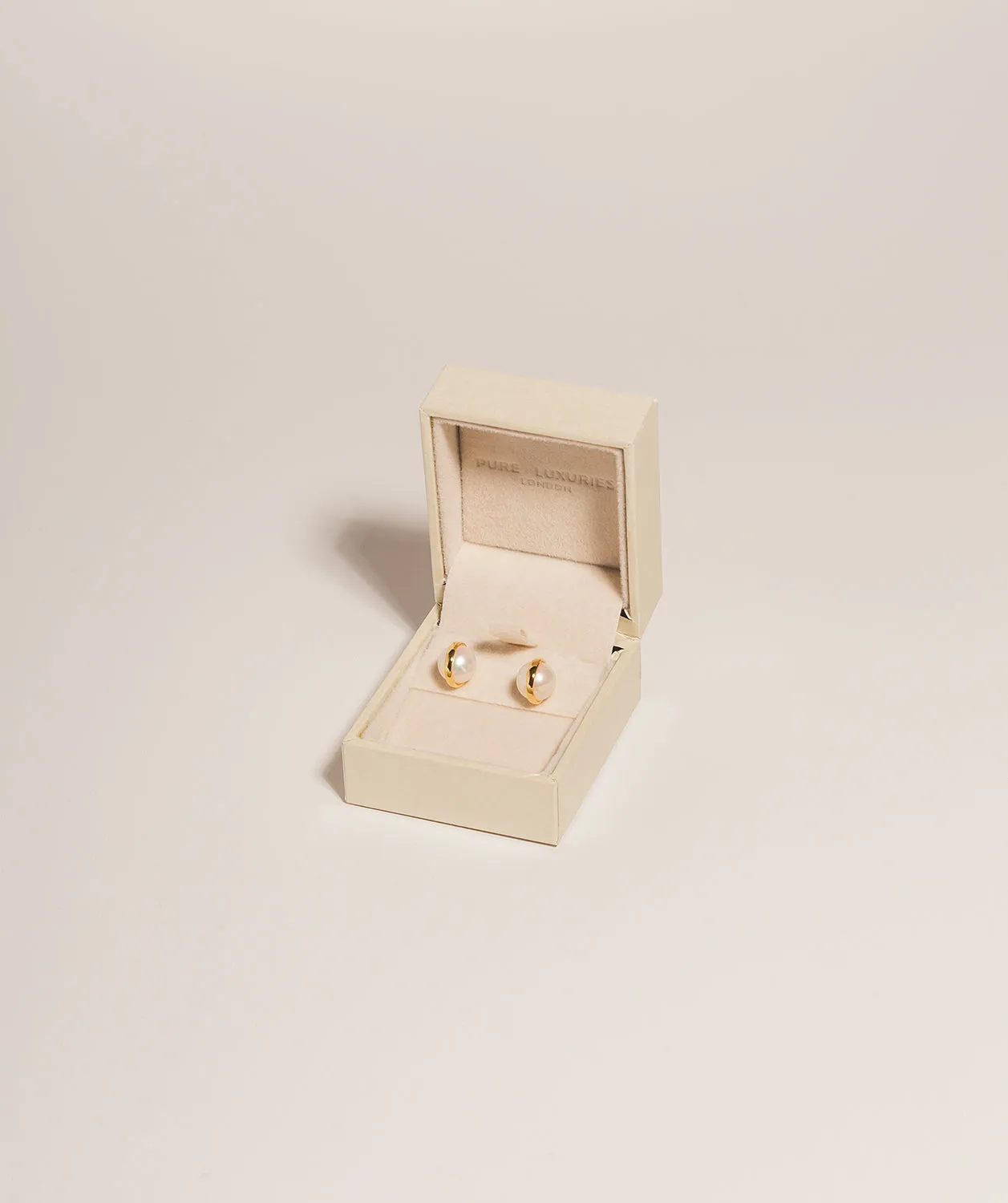 Gift Packaged 'Sadie' 18ct Yellow Gold Plated 925 Silver Freshwater Pearl Earrings