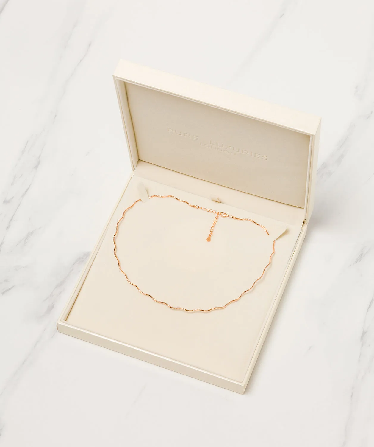 Gift Packaged 'Siobhan' 18ct Rose Gold Plated Sterling Silver Necklace